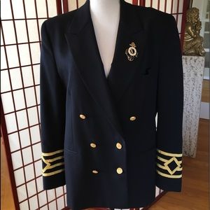 Vintage captains blazer size 16-Navy 100% wool